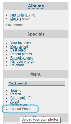 Click on upload photos.