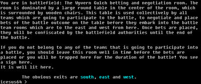 Battlefield betting room.